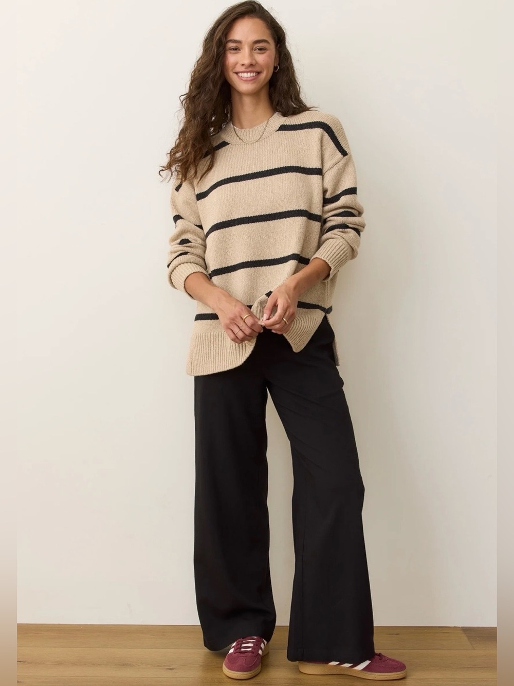 Marine Layer Allison Black Wide Leg Trousers